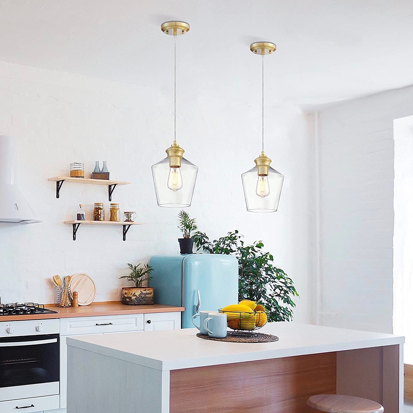 66,95 € Бесплатная доставка | Подвесной светильник 60W 33×26 cm. Стекло и латунь. Шампанское Цвет