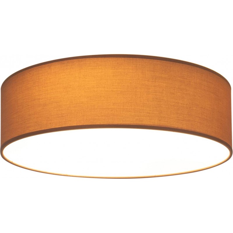81,95 € Free Shipping | Indoor ceiling light Cylindrical Shape 38×38 cm. Dining room, bedroom and lobby. Modern Style. Metal casting and Textile. Brown Color