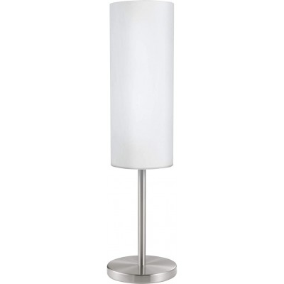 Lámpara de pie Eglo Forma Cilíndrica Accesorio con lámpara de lectura Salón, comedor y dormitorio. Estilo moderno. Acero y Cristal. Color blanco