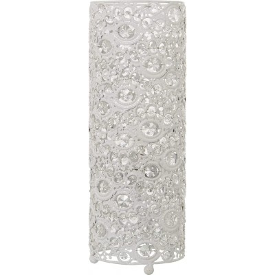 Lámpara de pie Forma Cilíndrica 60×60 cm. Salón, comedor y vestíbulo. Acrílico y Metal. Color blanco