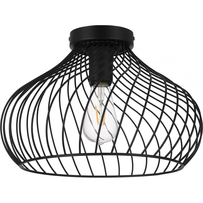 75,95 € Free Shipping | Ceiling lamp Eglo 60W Spherical Shape 37×37 cm. Living room, bedroom and lobby. Modern Style. Metal casting. Black Color