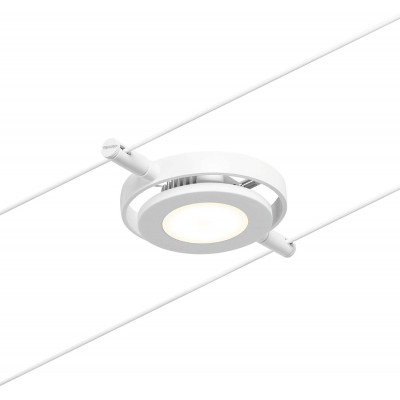 5 units box Indoor spotlight 22W Round Shape 1000 cm. 10 meters. 5 adjustable LED spotlights. parallel cable system Dining room, bedroom and kids zone. Metal casting. White Color