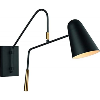132,95 € Free Shipping | Indoor spotlight Conical Shape 24×17 cm. Double focus. Auxiliary lamp for reading Living room, bedroom and lobby. Metal casting. Black Color