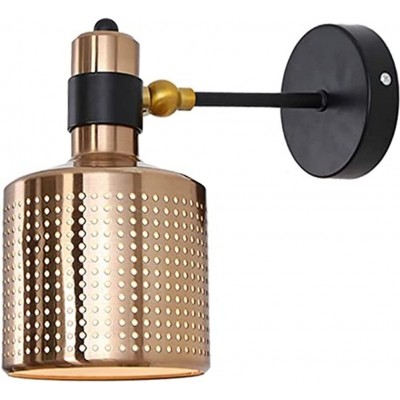 69,95 € Free Shipping | Indoor wall light Cylindrical Shape 21×12 cm. Living room, dining room and bedroom. Metal casting. Golden Color