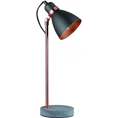 Lampada de escritorio 40W Forma Cônica 50×15 cm. Ajustável Sala de jantar, quarto e salão. Metais e Concreto. Cor preto
