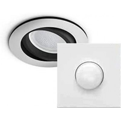 屋内埋め込み式照明 Philips 6W 円形 形状 スマートボタンスイッチ付きLED。アレクサとグーグルホーム リビングルーム, ダイニングルーム そして ベッドルーム. アルミニウム. 白い カラー