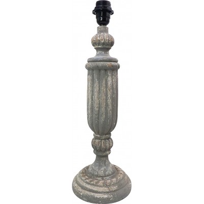 Lámpara de sobremesa Forma Alargada 53×28 cm. Pie de lámpara Salón, dormitorio y vestíbulo. Estilo clásico. Madera. Color gris