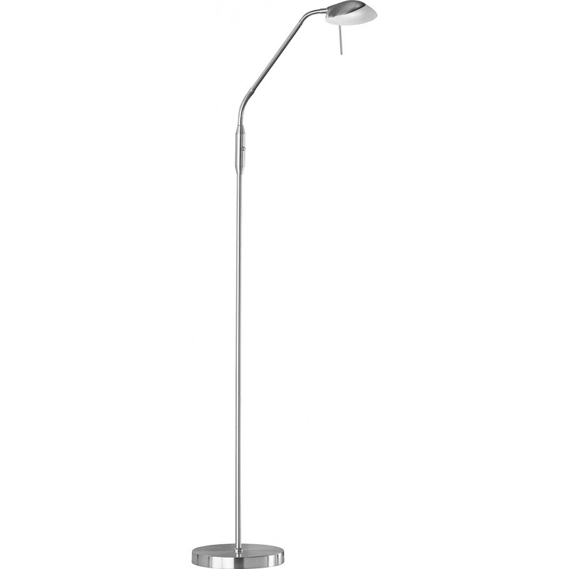 95,95 € Free Shipping | Floor lamp Extended Shape 160×40 cm. Dining room, bedroom and lobby. Metal casting. Nickel Color