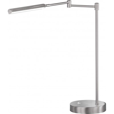 Lampada de escritorio 8W Forma Alongada 54×49 cm. LED articulado. ajustável. 3 níveis de intensidade Sala de estar, sala de jantar e quarto. Metais. Cor níquel