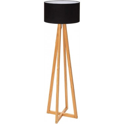 Lampadaire 25W 140×25 cm. Posé sur trépied Pmma et bois. Couleur noir