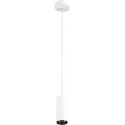Lámpara colgante Forma Cilíndrica 16×7 cm. Foco LED regulable Salón, comedor y vestíbulo. Estilo moderno. Aluminio y PMMA. Color blanco