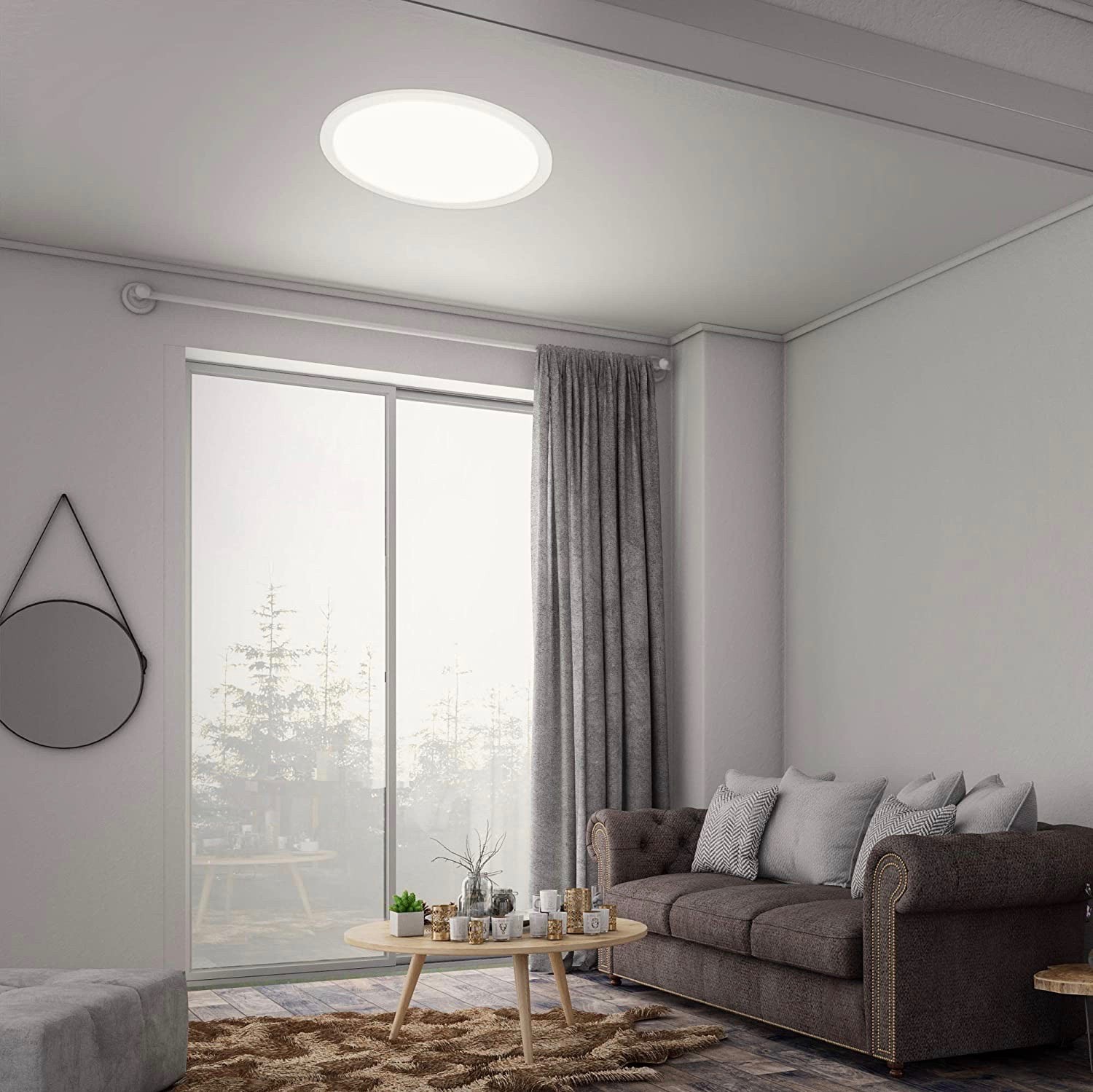 57,95 € Kostenloser Versand | LED-Panel Ø 40 cm. Dimmbare LED Fernbedienung Pmma und metall. Weiß Farbe