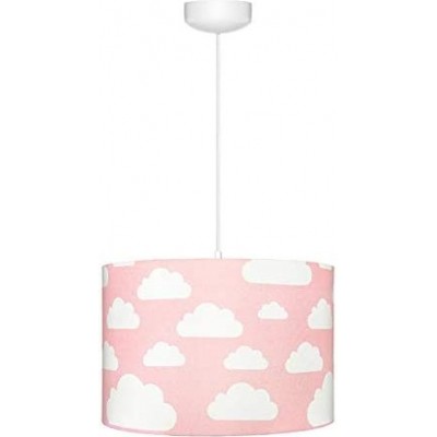 Lampada per bambini 60W 35×35 cm. Tulipano Legna e tessile. Colore rosa