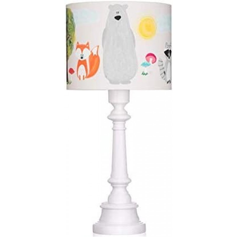 115,95 € Free Shipping | Kids lamp 60W Cylindrical Shape 55×25 cm. Living room, dining room and lobby. Wood, Textile and Polycarbonate. White Color