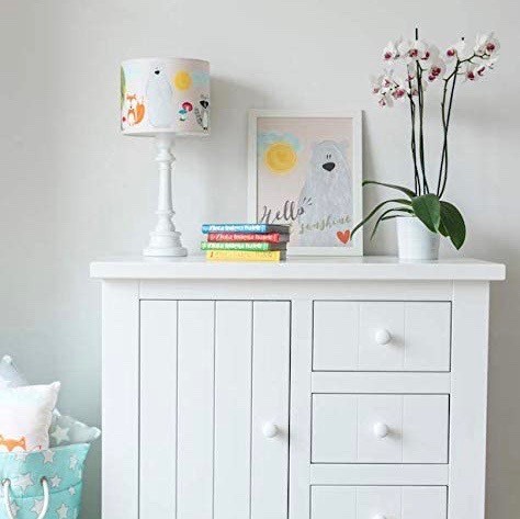 109,95 € Kostenloser Versand | Kinderlampe 60W 55×25 cm. Holz, textil und polycarbonat. Weiß Farbe