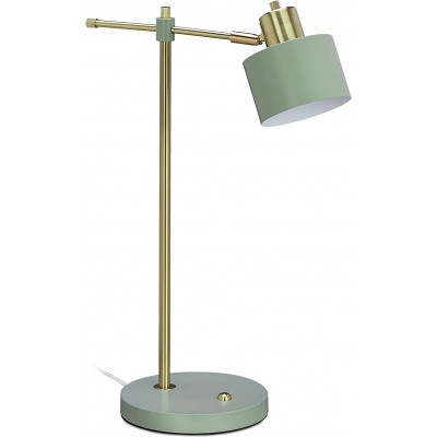 Lámpara de escritorio 40W Forma Cilíndrica 55×37 cm. Regulable Salón, comedor y dormitorio. Estilo retro. Metal. Color verde