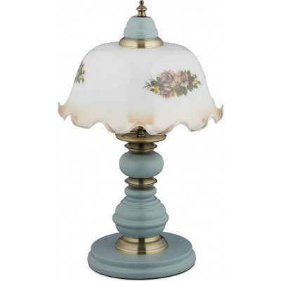 Lampe de table 40W Façonner Sphérique 44×27 cm. Salle, salle à manger et chambre. Style rustique. Cristal, Textile et Verre. Couleur blanc