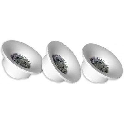 Iluminación empotrable 19W Forma Cónica 9×9 cm. Triple foco LED. Compatible con Alexa Salón, comedor y vestíbulo. Color blanco