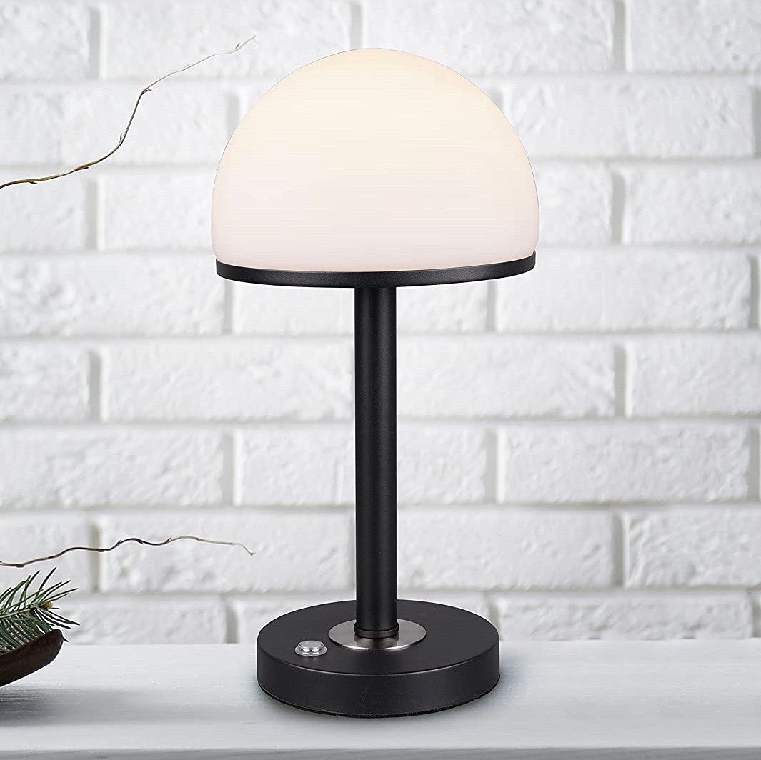 69,95 € Spedizione Gratuita | Lampada da tavolo Trio 39×20 cm. Controllo tattile Cristallo, metallo e bicchiere. Colore nero