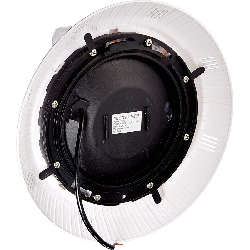 116,95 € Free Shipping | Aquatic lighting 24W 3000K Warm light. Round Shape 32×31 cm. Pool. White Color