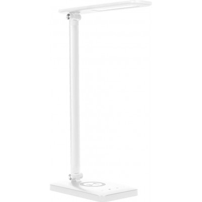 Desk lamp 7W 3000K Warm light. 13×5 cm. LED with USB connection. inductive charger Aluminum and pmma. White Color