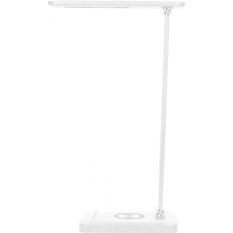 55,95 € Free Shipping | Desk lamp 7W 3000K Warm light. Extended Shape 13×5 cm. LED with USB connection. inductive charger Dining room, bedroom and lobby. Modern Style. Aluminum and PMMA. White Color