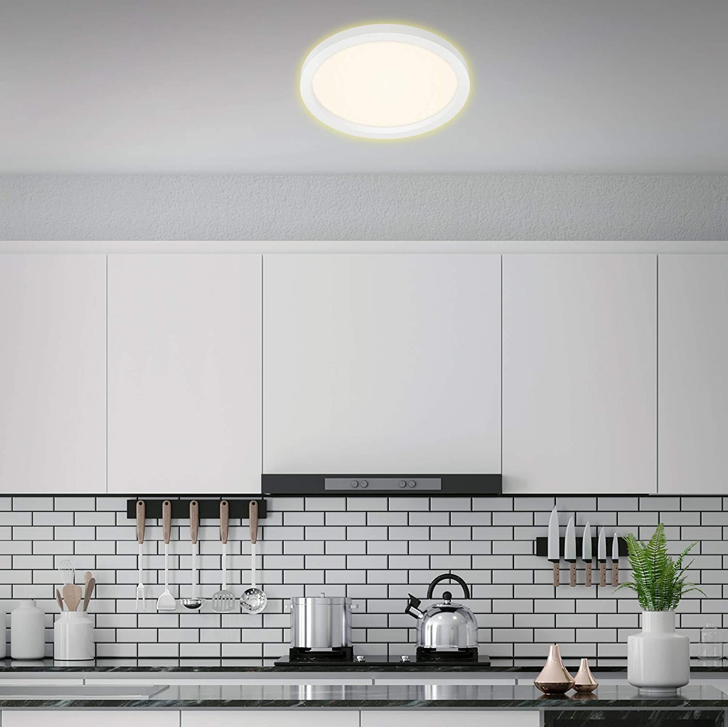 79,95 € Kostenloser Versand | Innendeckenleuchte 18W Ø 29 cm. LED. Schwarzlichteffekt inklusive Pmma. Weiß Farbe
