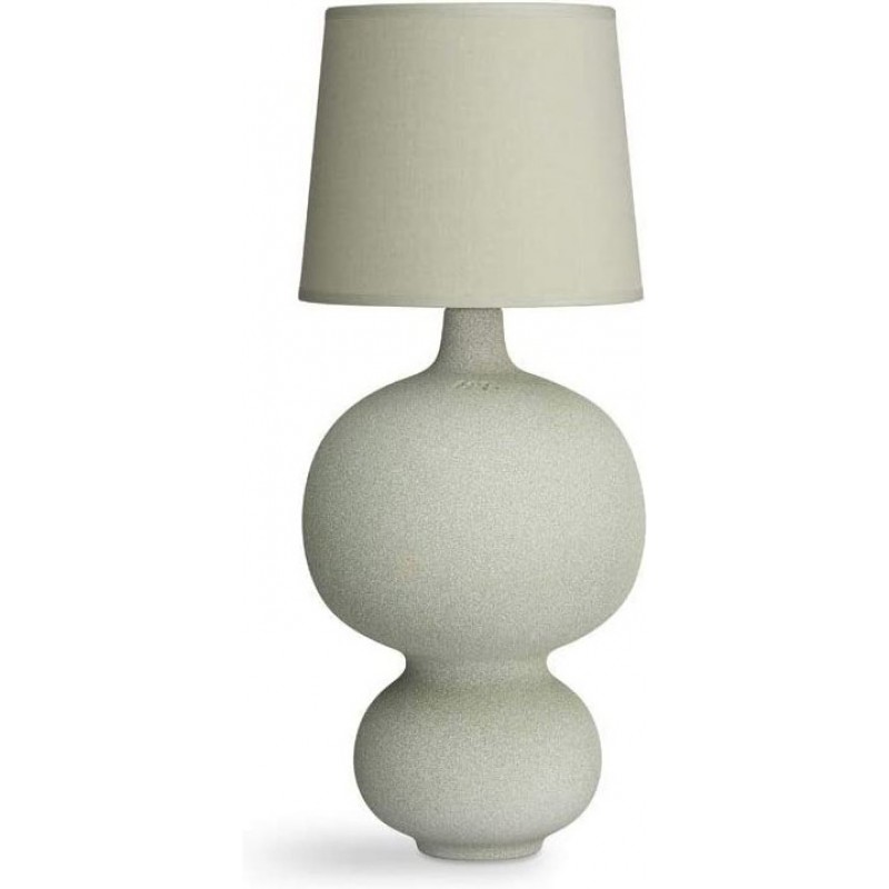 82,95 € Free Shipping | Table lamp 40W Cylindrical Shape 47×19 cm. Dining room, bedroom and lobby. Ceramic. Green Color