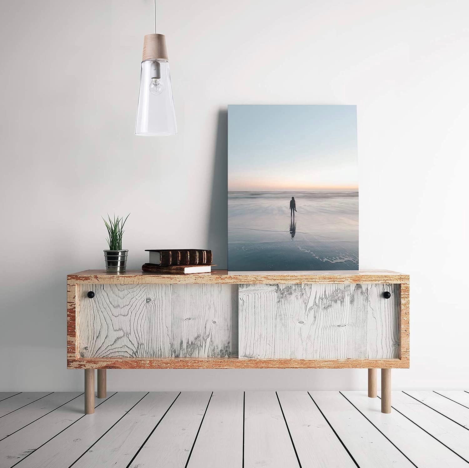 67,95 € Free Shipping | Hanging lamp 5W 35×16 cm. Crystal, wood and glass. Brown Color