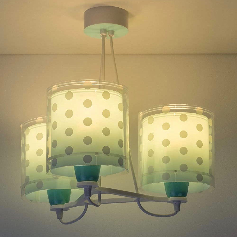 66,95 € Envoi gratuit | Lampe pour enfants 60W 39×39 cm. Points à motifs de triple projecteur Aluminium et pmma. Couleur vert