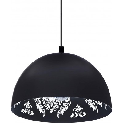Lámpara colgante Eglo 40W Forma Esférica 110×38 cm. Salón, comedor y dormitorio. Estilo sofisticado. Acero. Color negro