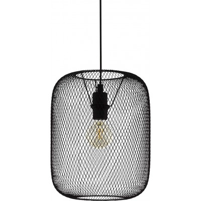 91,95 € Free Shipping | Hanging lamp Eglo 60W Cylindrical Shape Ø 30 cm. Dining room, bedroom and lobby. Steel. Black Color