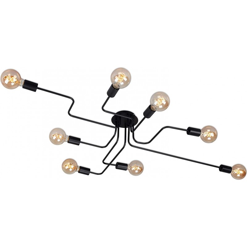 118,95 € Free Shipping | Ceiling lamp 60W 132×71 cm. 6 spotlights Dining room. Retro Style. Metal casting. Black Color