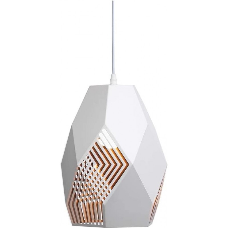 99,95 € Free Shipping | Hanging lamp 37×27 cm. Living room, dining room and bedroom. Wood. White Color