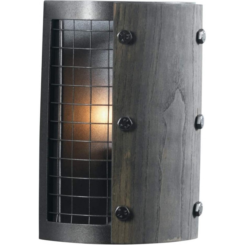 103,95 € Free Shipping | Decorative lighting Cylindrical Shape 34×25 cm. Living room, bedroom and lobby. Metal casting and Wood. Black Color