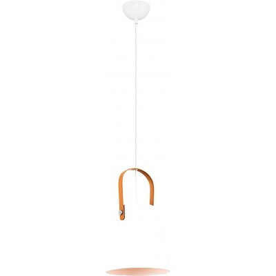 Hanging lamp 40W 30×22 cm. Living room, dining room and bedroom. Metal casting and Wood. White Color