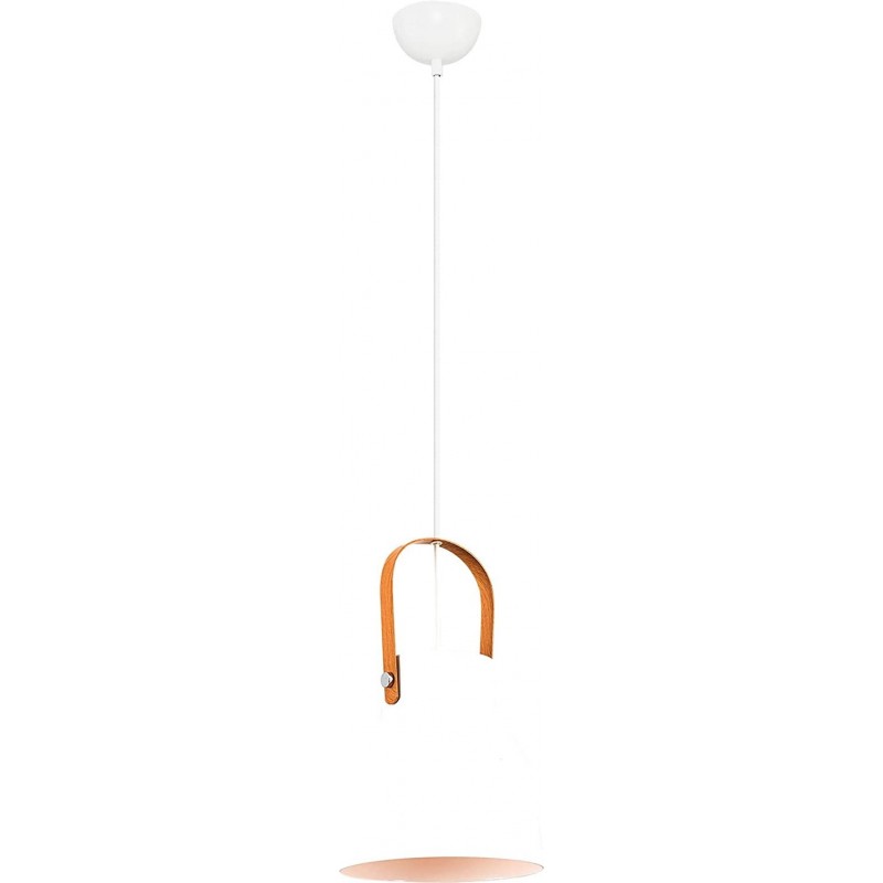 72,95 € Free Shipping | Hanging lamp 40W 30×22 cm. Living room, dining room and bedroom. Metal casting and Wood. White Color