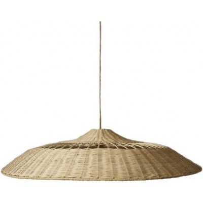 73,95 € Spedizione Gratuita | Lampada a sospensione 100×100 cm. Metallo e rattan. Colore marrone