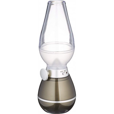 Lampe de table Façonner Cylindrique 21×8 cm. LED Salle, salle à manger et hall. Cristal, Métal et Verre. Couleur gris