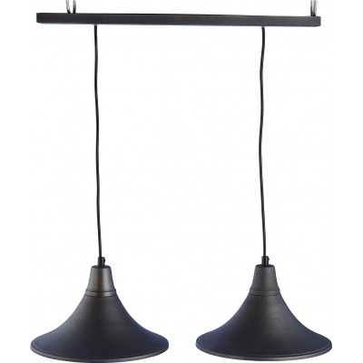 113,95 € Free Shipping | Hanging lamp Conical Shape 70×56 cm. Living room, dining room and lobby. Metal casting. Black Color
