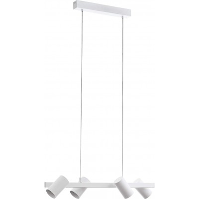 Lámpara colgante Eglo 25W Forma Cilíndrica 110×76 cm. 4 focos Salón, dormitorio y vestíbulo. Estilo moderno. Acero. Color níquel
