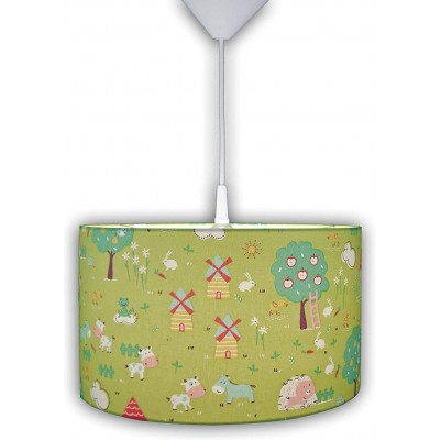 78,95 € Free Shipping | Kids lamp 60W 41×41 cm. Tulip Aluminum and textile. Green Color