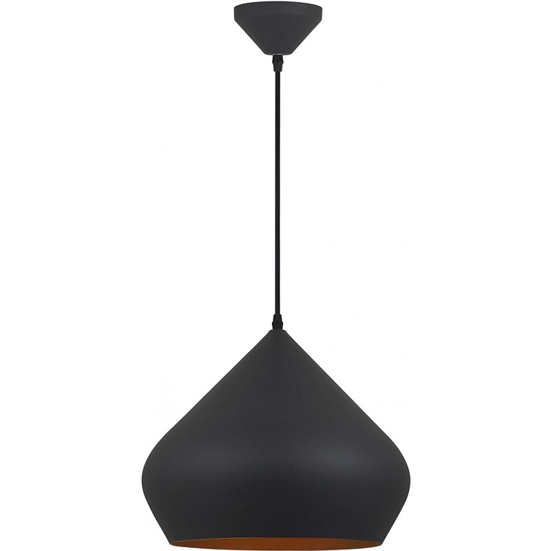 96,95 € Free Shipping | Hanging lamp 9W Conical Shape 188×34 cm. Dining room, bedroom and lobby. Retro Style. Aluminum. Black Color