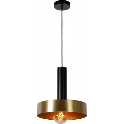 129,95 € Free Shipping | Hanging lamp 60W Round Shape 100×30 cm. Dining room, bedroom and lobby. Retro Style. Steel and Crystal. Black Color
