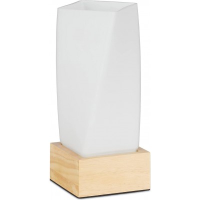 92,95 € Free Shipping | Table lamp Rectangular Shape 24×10 cm. Living room, dining room and bedroom. Modern Style. Wood and Glass. White Color