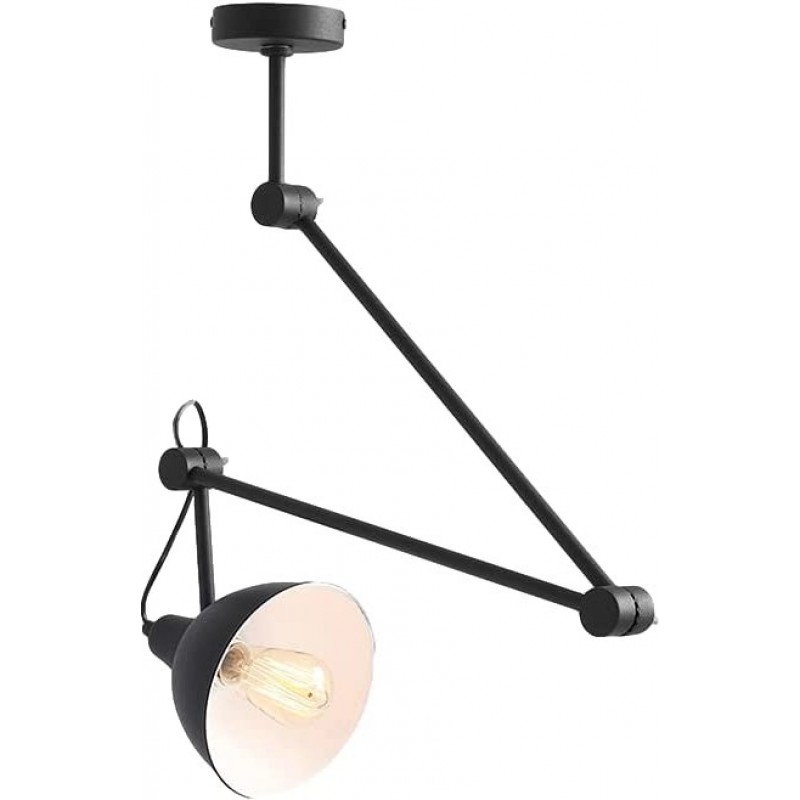 121,95 € Free Shipping | Hanging lamp 60W Angular Shape 110×18 cm. Articulable Dining room, bedroom and lobby. Classic Style. Metal casting. Black Color