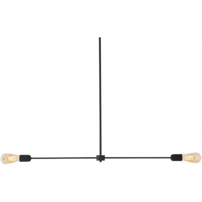 Lámpara colgante Forma Alargada 96×86 cm. 2 puntos de luz Salón, comedor y dormitorio. Metal. Color negro
