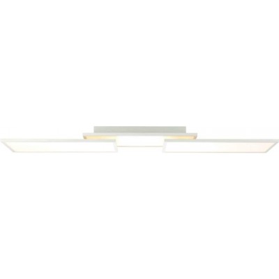 Ceiling lamp Rectangular Shape 110×24 cm. Living room, dining room and bedroom. Modern Style. PMMA and Metal casting. White Color