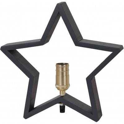 89,95 € Free Shipping | Decorative lighting 25W 30×29 cm. Star shaped design Living room, dining room and bedroom. Modern Style. Metal casting and Wood. Gray Color