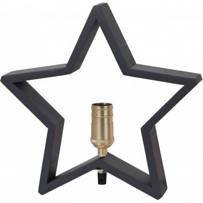 86,95 € Envio grátis | Iluminação decorativa 25W 30×29 cm. Design em forma de estrela Metais e madeira. Cor cinza